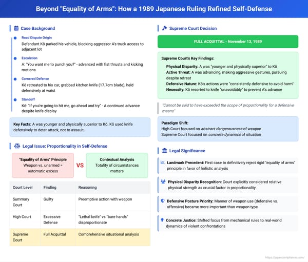 Beyond "Equality of Arms": How a 1989 Japanese Ruling Refined Self-Defense