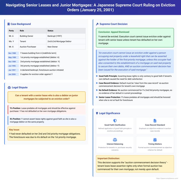 Navigating Senior Leases and Junior Mortgages: A Japanese Supreme Court Ruling on Eviction Orders