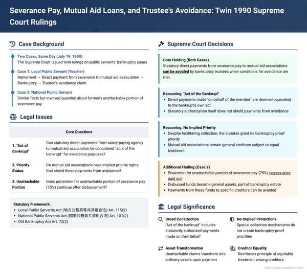 Severance Pay, Mutual Aid Loans, and Trustee's Avoidance: Twin 1990 Supreme Court Rulings