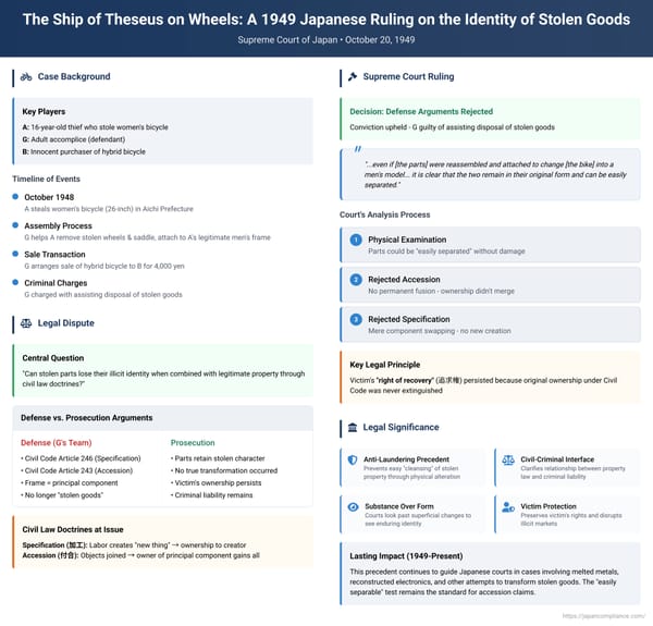 The Ship of Theseus on Wheels: A 1949 Japanese Ruling on the Identity of Stolen Goods