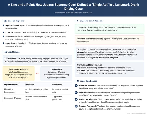 A Line and a Point: How Japan's Supreme Court Defined a "Single Act" in a Landmark Drunk Driving Case